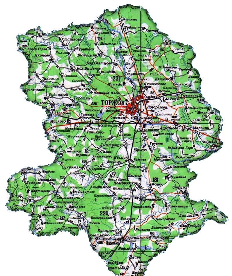 карта Торжокского района